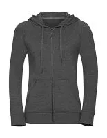 Ladies` HD Zipped Hood Sweat Grey Marl