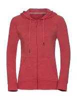 Ladies` HD Zipped Hood Sweat Red Marl