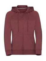 Ladies` HD Zipped Hood Sweat Maroon Marl