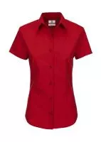 Ladies` Heritage Short Sleeve Poplin Shirt Deep Red