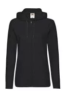 Ladies Lightweight Kapucnis felső Sweat Jacket Black