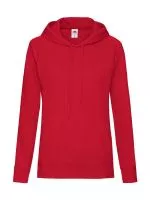 Ladies Lightweight Kapucnis felső Sweat Piros