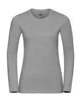 Ladies Long Sleeve HD T Silver Marl