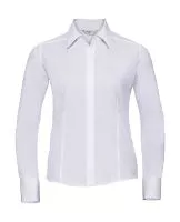 Ladies` LS Fitted Poplin Shirt Fehér