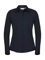 Ladies` LS Fitted Poplin Shirt French Navy