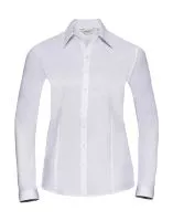 Ladies` LS Herringbone Shirt Fehér