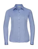 Ladies` LS Herringbone Shirt Light Blue