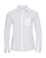 Ladies` LS Poplin Shirt Fehér