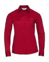 Ladies` LS Poplin Shirt Classic Red