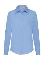 Ladies Poplin Shirt LS Mid Blue