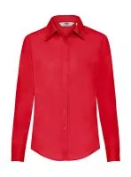 Ladies Poplin Shirt LS Piros