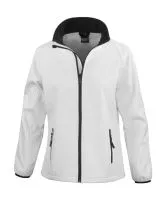 Ladies` Printable Softshell Jacket White/Black