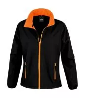 Ladies` Printable Softshell Jacket Black/Orange