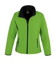 Ladies` Printable Softshell Jacket Vivid Green/Black