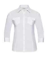 Ladies` Roll 3/4 Sleeve Shirt Fehér