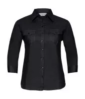 Ladies` Roll 3/4 Sleeve Shirt Black
