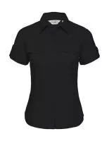 Ladies` Roll Sleeve Shirt Black