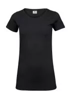 Ladies Stretch Tee Extra Long Black