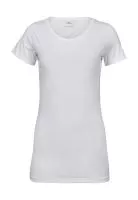 Ladies Stretch Tee Extra Long Fehér