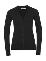Ladies’ V-Neck Knitted Cardigan Charcoal Marl