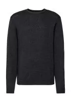 Men`s Crew Neck Knitted Pullover Charcoal Marl