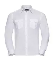 Men’s Roll Sleeve Shirt Long Sleeve Fehér