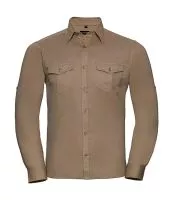Men’s Roll Sleeve Shirt Long Sleeve Khaki