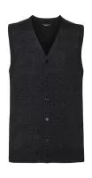 Men`s V-Neck Sleeveless Knitted Cardigan Charcoal Marl