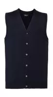 Men`s V-Neck Sleeveless Knitted Cardigan French Navy