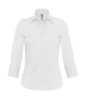 Milano/women Popelin Shirt 3/4 sleeves Fehér