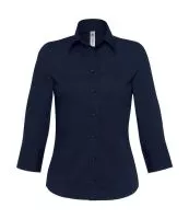 Milano/women Popelin Shirt 3/4 sleeves Navy