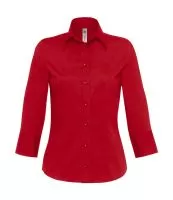 Milano/women Popelin Shirt 3/4 sleeves Deep Red
