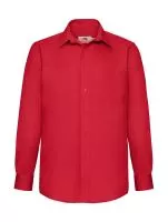 Poplin Shirt Long Sleeve Piros