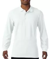 Premium Cotton Adult Double Piqué Polo LS Fehér