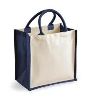 Printers` Midi Jute Bag Navy