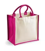 Printers` Midi Jute Bag Fuchsia