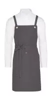 PROVENCE - Crossover Eyelets Bib Apron with Pocket Szürke