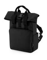 Recycled Mini Twin Handle Roll-Top Backpack Black