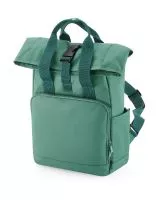 Recycled Mini Twin Handle Roll-Top Backpack Sage Green
