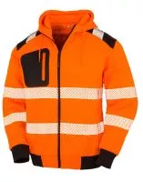 Recycled Robust Zipped Safety Hoody Fluorescent Orange