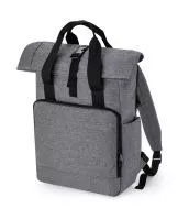 Recycled Twin Handle Roll-Top Laptop Backpack Grey Marl
