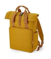 Recycled Twin Handle Roll-Top Laptop Backpack Mustard