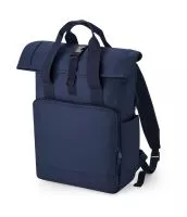 Recycled Twin Handle Roll-Top Laptop Backpack Navy Dusk