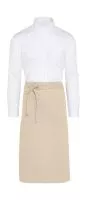 ROME - Medium Length Bistro Apron with Pocket Natural