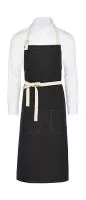 SANTORINI - Contrasted Bib Apron with Pocket Black