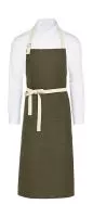 SANTORINI - Contrasted Bib Apron with Pocket Olive