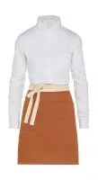 SANTORINI - Contrasted Bistro Apron with Pocket Burnt Orange