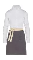 SANTORINI - Contrasted Bistro Apron with Pocket Szürke