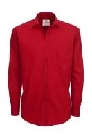 Smart LSL/men Poplin Shirt Deep Red