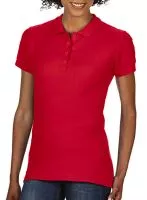 Softstyle® Ladies Double Pique Polo Piros